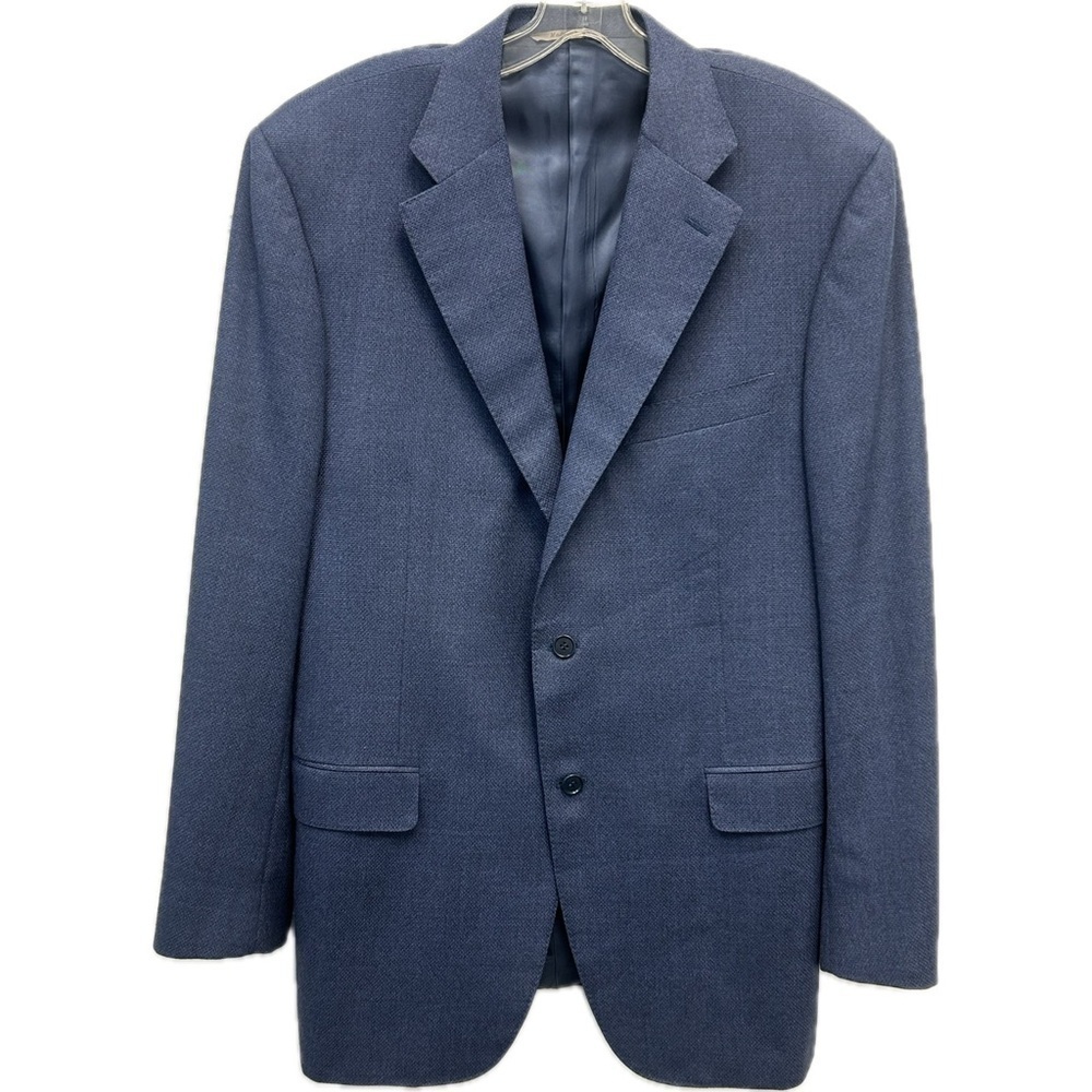 Canali Saks Fifth Avenue Italian Men’s Wool Blue Blazer 2 Button Suit Ja…
